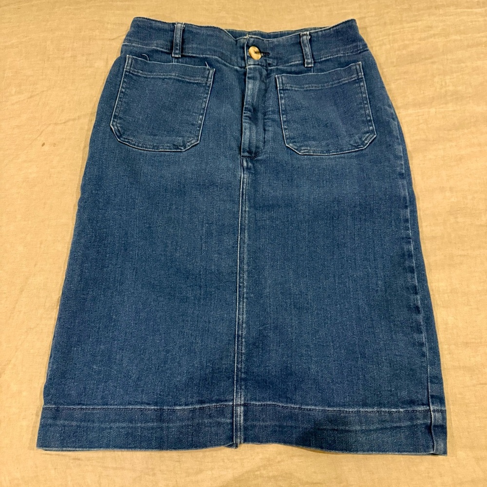 MAEVE Anthropologie the Colette denim pencil skirt